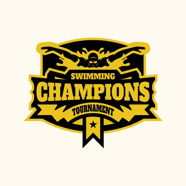 Champions Swimming Tournament logo template Thumbnail