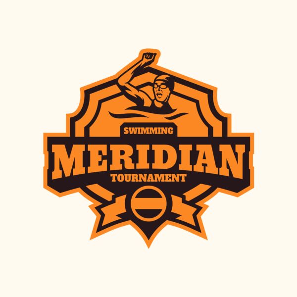 Meridian Tournament Swimming logo template Thumbnail