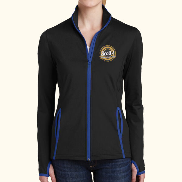 SA - EMBROIDERED - Women's Stretch Contrast Full-Zip Jacket Thumbnail